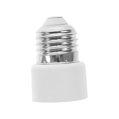 Glowster E27 naar E14 adapter, wit, veelzijdig en eenvoudig te installeren, ideaal voor lampen en gloeilampen van verschillende afmetingen. Glowster E27 naar E14 adapter, wit, veelzijdig en eenvoudig te installeren, ideaal voor lampen en gloeilampen van verschillende afmetingen.