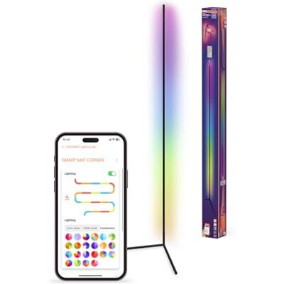 OSRAM Smart Wifi Matter Floor Corner Slim met Afstandsbediening Zwart 2000 mm RGB + TW OSRAM Smart Wifi Matter Floor Corner Slim met Afstandsbediening Zwart 2000 mm RGB + TW