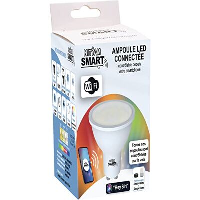 Nityam SMART Ledlamp, spot, 4,7 W, 400 lumen, GU10-fitting, meerdere kleuren (RGB) + witverandering (CCT), stralingshoek 100° Nityam SMART Ledlamp, spot, 4,7 W, 400 lumen, GU10-fitting, meerdere kleuren (RGB) + witverandering (CCT), stralingshoek 100°