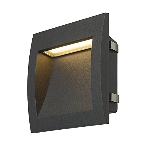 SLV wandopbouwarmatuur DOWNUNDER OUT led L/verlichting voor wanden, paden, ingangen, led spot buiten, inbouwarmatuur outdoor, tuinarmatuur / IP55 3000K 3.3W 85lm antraciet