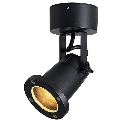 SLV wandopbouwarmatuur NAUTILUS WL QPAR51 / verlichting voor wanden, paden, ingangen, led spot buiten, opbouwarmatuur outdoor, tuinarmatuur / GU10 IP54 11W zwart