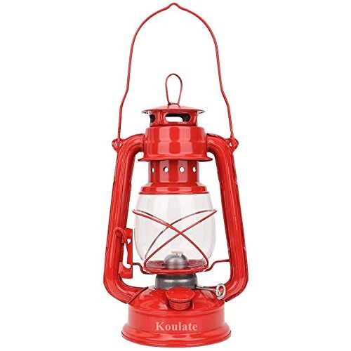 koulate Kerosine Lamp Orkaan Lampen, Vintage Storm Lantaarn Lichten Olielamp Brandende Lantaarn Retro Kerosinelampen Klassieke Olielamp Tafellantaarns voor Thuis, Tuin, Camping Citronella (Rood)