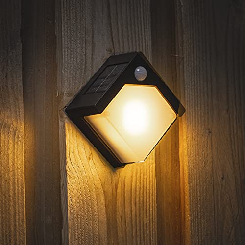 LED's light Solar outdoor muurlamp Pretoria 1W 50lm 2700K IP44 sensor Zwart