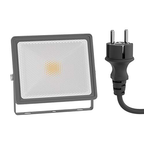 ledscom.de LED tuinspot FLIN voor buitengebruik, IP66, stekker, grijs, 11.5 W, 837lm, warm wit