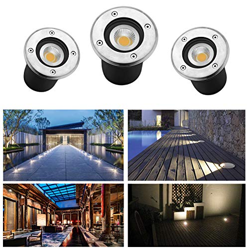 CPROSP Led-inbouwspot, IP65, 230 V, AC85-265 V, 270 lumen, tuinverlichting, buitenverlichting, warmwit, 3000 K, voor wegverlichting, voor terras, tuin, trap, garage, 3 stuks