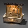 Konstsmide 2822-100 LED Houten Marktkraam "Christmas Shop" met grijs dak kerstlicht, 3 warm witte dioden, natuurlijk, 5 cm* 9,5 cm* 11,5 cm