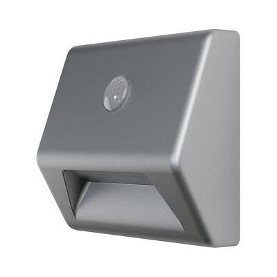 OSRAM NIGHTLUX Stair trapverlichting, zilver, bewegingsmelder, IP54, op batterijen, 4000 K koudwit, ideaal voor trappen en gangen OSRAM NIGHTLUX Stair trapverlichting, zilver, bewegingsmelder, IP54, op batterijen, 4000 K koudwit, ideaal voor trappen en gangen