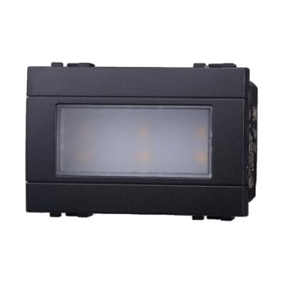 IXTRIMA Led-inbouwlamp, 3 modules, warmwit, 3000 K, compatibel met BTicino Living, zwart IXTRIMA Led-inbouwlamp, 3 modules, warmwit, 3000 K, compatibel met BTicino Living, zwart