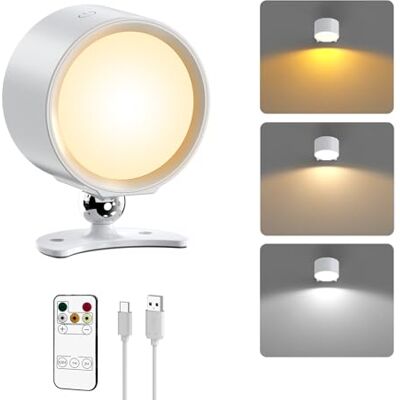 Smiling Shark Wandlamp voor binnen, F9, led-wandlamp voor binnen, oplaadbaar, met afstandsbediening, 3 temperaturen en 4 instelbare helderheid, 360 graden draaibaar, wandlampen voor woonkamer Smiling Shark Wandlamp voor binnen, F9, led-wandlamp voor binnen, oplaadbaar, met afstandsbediening, 3 temperaturen en 4 instelbare helderheid, 360 graden draaibaar, wandlampen voor woonkamer