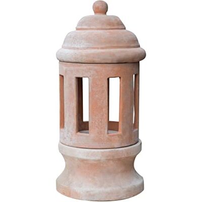 Biscottini Lantaarn voor buiten van terracotta, 65 x 30 x 30 cm, lantaarns voor buiten, kaarsenhouder, gemaakt in Italië, voor tuinverlichting Biscottini Lantaarn voor buiten van terracotta, 65 x 30 x 30 cm, lantaarns voor buiten, kaarsenhouder, gemaakt in Italië, voor tuinverlichting
