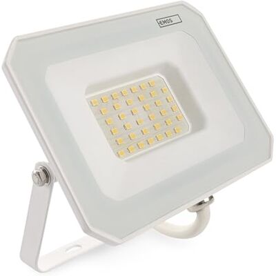 EMOS LED-spot SIMPO 30 W, IP65 waterdichte schijnwerper voor vochtige ruimtes of buiten, super helder 3000 lm, neutraal wit 4000 K, levensduur 15.000 uur, incl. 15 cm aansluitkabel, wit EMOS LED-spot SIMPO 30 W, IP65 waterdichte schijnwerper voor vochtige ruimtes of buiten, super helder 3000 lm, neutraal wit 4000 K, levensduur 15.000 uur, incl. 15 cm aansluitkabel, wit