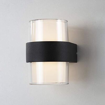 LUSSIOL Mazy E350050 Wandlamp, voor binnen en buiten, metaal, 5 W, zwart LUSSIOL Mazy E350050 Wandlamp, voor binnen en buiten, metaal, 5 W, zwart