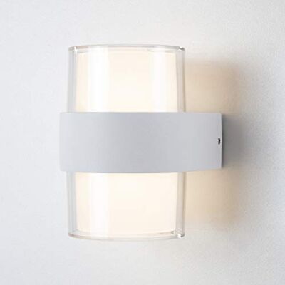 LUSSIOL Mazy E350051 Wandlamp, voor binnen en buiten, metaal, 5 W, wit LUSSIOL Mazy E350051 Wandlamp, voor binnen en buiten, metaal, 5 W, wit