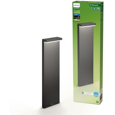 Philips Bustan Ultra Efficiente padlamp voor buiten, 3.8W, 2700K warm wit licht, antraciet, IP44 weerbestendig Philips Bustan Ultra Efficiente padlamp voor buiten, 3.8W, 2700K warm wit licht, antraciet, IP44 weerbestendig