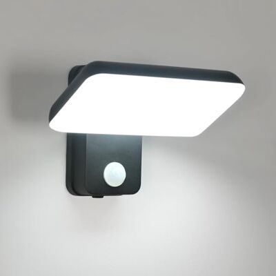 Osairous 18W buitenverlichting met bewegingssensor, buitenwandlamp met bewegingssensor, IP65 wandlamp voor buitengebruik, draaibare buitenlamp voor tuin en terras, zwart 6500K Osairous 18W buitenverlichting met bewegingssensor, buitenwandlamp met bewegingssensor, IP65 wandlamp voor buitengebruik, draaibare buitenlamp voor tuin en terras, zwart 6500K