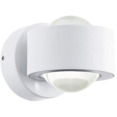 Eglo Treviolo Led-buitenwandlamp, 2-lichts, moderne vormgeving, gemaakt van gegoten aluminium, in antraciet met wit glas, warm wit, IP44 Eglo Treviolo Led-buitenwandlamp, 2-lichts, moderne vormgeving, gemaakt van gegoten aluminium, in antraciet met wit glas, warm wit, IP44