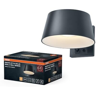 OSRAM ENDURA STYLE SOLAR BRIGHT SENSOR Wall Brella IP54 Dark Grey ENDURA Style Solar Sensor, Outdoor Lighting (Special), Donkergrijs, , verpakking van 1 OSRAM ENDURA STYLE SOLAR BRIGHT SENSOR Wall Brella IP54 Dark Grey ENDURA Style Solar Sensor, Outdoor Lighting (Special), Donkergrijs, , verpakking van 1