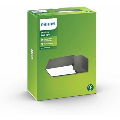 Philips Mygarden Wandlamp Warm Wit Licht 23W Energiebesparend IP44 Weerbestendig Muurlamp Buitenlamp Grijs Philips Mygarden Wandlamp Warm Wit Licht 23W Energiebesparend IP44 Weerbestendig Muurlamp Buitenlamp Grijs