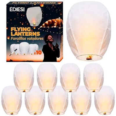 Ediesi Bamboe Papieren Lantaarns - Vlieglantaarns - Feestverlichting Ediesi Bamboe Papieren Lantaarns - Vlieglantaarns - Feestverlichting