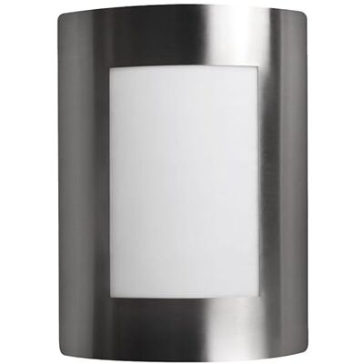 VoltShine Buitenlamp wandlamp in glad formaat, type E-27, van roestvrij staal, IP44 voor weerbestendigheid VoltShine Buitenlamp wandlamp in glad formaat, type E-27, van roestvrij staal, IP44 voor weerbestendigheid