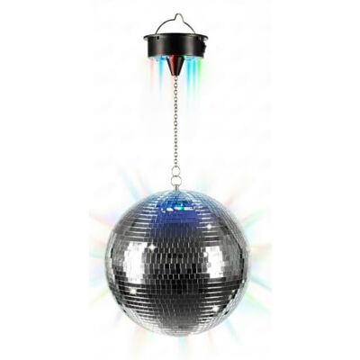 Relaxdays discobal, draaiend, Ø 30 cm, zilver spiegelbol met motor en LED-lichteffecten, batterijgevoed, feest Relaxdays discobal, draaiend, Ø 30 cm, zilver spiegelbol met motor en LED-lichteffecten, batterijgevoed, feest