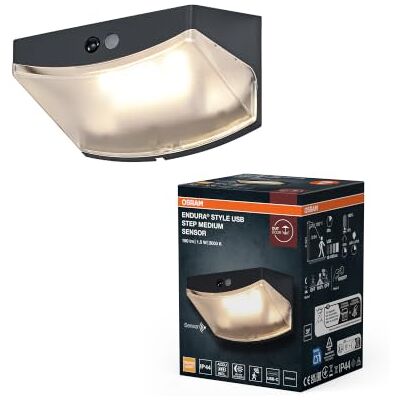OSRAM Endura Style USB Wall Step M Sensor IP44 donkergrijs OSRAM Endura Style USB Wall Step M Sensor IP44 donkergrijs