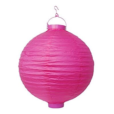 Deko und Band 39001 35 papieren lantaarn met gloeilamp 30 cm col. 35 roze 1 VE = 5 stuks Deko und Band 39001 35 papieren lantaarn met gloeilamp 30 cm col. 35 roze 1 VE = 5 stuks