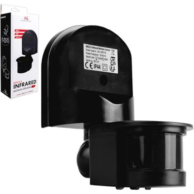 Maclean MCE25 B/B Bewegingsmelder Wand PIR 180° Schemersensor IP44 Buiten & Binnen LED-geschikt Verstelbaar bereik 5–12 m Zwart Maclean MCE25 B/B Bewegingsmelder Wand PIR 180° Schemersensor IP44 Buiten & Binnen LED-geschikt Verstelbaar bereik 5–12 m Zwart