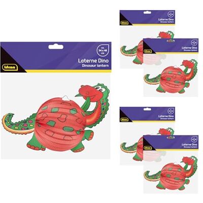 Idena 90433 Papieren lantaarn dinosaurus, 5 stuks elk ca. 34 x 46 cm, roodgroene papieren lantaarns met 3D dinosaurusmotief, kinderlantaarns voor Sint-Maarten en feestelijke lichtfeesten Idena 90433 Papieren lantaarn dinosaurus, 5 stuks elk ca. 34 x 46 cm, roodgroene papieren lantaarns met 3D dinosaurusmotief, kinderlantaarns voor Sint-Maarten en feestelijke lichtfeesten