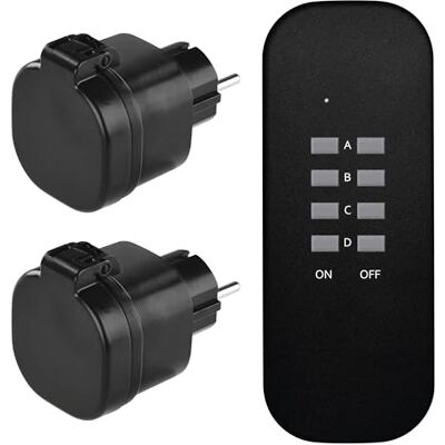 EMOS P0068 Outdoor draadloze stopcontactenset met afstandsbediening, 2 Schuko-stopcontacten voor buiten + 1 afstandsbediening, IP44 spatwaterdicht, bereik 30 m, 3000 W, 230 V EMOS P0068 Outdoor draadloze stopcontactenset met afstandsbediening, 2 Schuko-stopcontacten voor buiten + 1 afstandsbediening, IP44 spatwaterdicht, bereik 30 m, 3000 W, 230 V