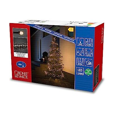 Konstsmide LED Cluster Kerst Fairy Compact Outdoor of Indoor (IP44) Plug in/Black Cable String Lights, Frosted Warm Wit, 3867-130EE Konstsmide LED Cluster Kerst Fairy Compact Outdoor of Indoor (IP44) Plug in/Black Cable String Lights, Frosted Warm Wit, 3867-130EE