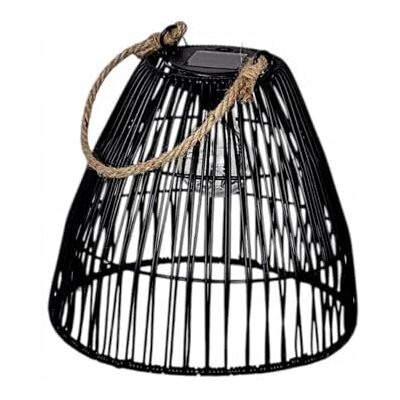 WELL HOME MOBILIARIO & DECORACIÓN Well Home Lantaarn op zonne-energie, groot, 24 x 24 x 23 cm, met handvat en decoratieve kap WELL HOME MOBILIARIO & DECORACIÓN Well Home Lantaarn op zonne-energie, groot, 24 x 24 x 23 cm, met handvat en decoratieve kap