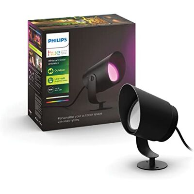 Philips Hue White&Color Ambiance, Lily XL Buitenspot, 1 Stuk, Zwart 1050lm, 15W, LED-spot voor planten, RGBW witte en gekleurde LED's, IP65, spraakbediening en bediening via app, Alexa, Apple Philips Hue White&Color Ambiance, Lily XL Buitenspot, 1 Stuk, Zwart 1050lm, 15W, LED-spot voor planten, RGBW witte en gekleurde LED's, IP65, spraakbediening en bediening via app, Alexa, Apple