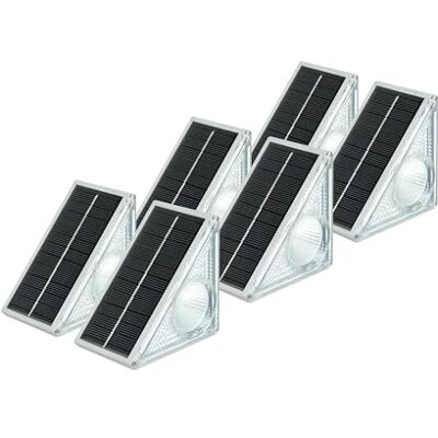 Garza Set van 6 driehoekige zonnelampen voor trappen, veelkleurige verlichting, 12 uur autonomie, schemeringssensor, IP65 waterdicht, eenvoudige installatie Garza Set van 6 driehoekige zonnelampen voor trappen, veelkleurige verlichting, 12 uur autonomie, schemeringssensor, IP65 waterdicht, eenvoudige installatie