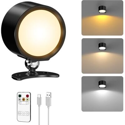 Smiling Shark Wandlamp voor binnen, F9, led-wandlamp voor binnen, oplaadbaar, met afstandsbediening, 3 temperaturen en 4 instelbare helderheid, 360 graden draaibaar, wandlampen voor woonkamer Smiling Shark Wandlamp voor binnen, F9, led-wandlamp voor binnen, oplaadbaar, met afstandsbediening, 3 temperaturen en 4 instelbare helderheid, 360 graden draaibaar, wandlampen voor woonkamer