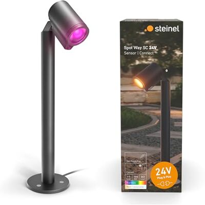 Steinel padverlichting Spot Way SC 24V, RGBWW, 16 miljoen kleuren, bewegingsmelder, dimbare tuinspot, app-bediening, plug & play, IP65 Steinel padverlichting Spot Way SC 24V, RGBWW, 16 miljoen kleuren, bewegingsmelder, dimbare tuinspot, app-bediening, plug & play, IP65
