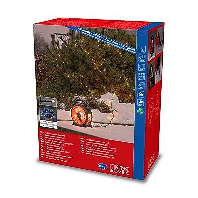Konstsmide Micro LED lichtketting met kabelhaspel, matrijs, 600 kleurrijke diodes, 30V, buiten (IP44), 6W, zwarte soft-kabel 3836-537 Konstsmide Micro LED lichtketting met kabelhaspel, matrijs, 600 kleurrijke diodes, 30V, buiten (IP44), 6W, zwarte soft-kabel 3836-537