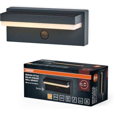 OSRAM ENDURA STYLE SOLAR+USB ROBUST SENSOR Wall IP54 USB Dark Grey ENDURA Style Solar + USB Robust Sensor, Outdoor Lighting (Special), Donkergrijs, , verpakking van 1 OSRAM ENDURA STYLE SOLAR+USB ROBUST SENSOR Wall IP54 USB Dark Grey ENDURA Style Solar + USB Robust Sensor, Outdoor Lighting (Special), Donkergrijs, , verpakking van 1
