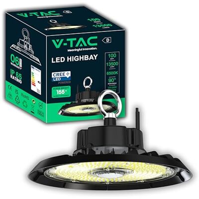 V-TAC Werkplaatslamp, led, zaalspot, 100 W, Cree led-chip, energiebesparend, UFO industriële lamp 13500 lm, voor magazijn, fabriek, werkplaats, IP65, hallamp, koudwit, 6500 K V-TAC Werkplaatslamp, led, zaalspot, 100 W, Cree led-chip, energiebesparend, UFO industriële lamp 13500 lm, voor magazijn, fabriek, werkplaats, IP65, hallamp, koudwit, 6500 K
