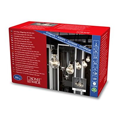 Konstsmide Led-biertuinkettingen systeem uitbreiding lichtsnoer, 10 heldere lampen/80 warmwitte diodes, buiten (IP44), zwarte kabel 2397-100 Konstsmide Led-biertuinkettingen systeem uitbreiding lichtsnoer, 10 heldere lampen/80 warmwitte diodes, buiten (IP44), zwarte kabel 2397-100