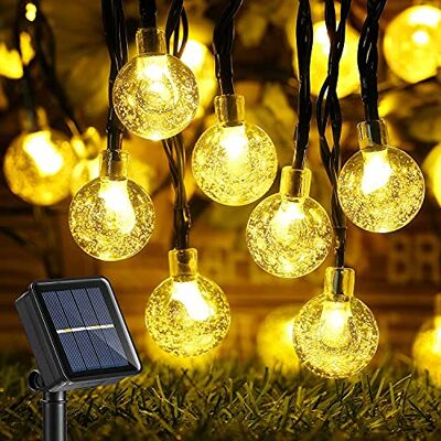 Joomer Solar Kerst String Lights Warm Wit Outdoor 39Ft 60 LED Globe Solar String Lichten, 8 Modes Waterdichte Kristallen Ballen Lichten Zonne-Fairy Lights voor Tuin Patio Veranda Yard Gazebo Bistro Joomer Solar Kerst String Lights Warm Wit Outdoor 39Ft 60 LED Globe Solar String Lichten, 8 Modes Waterdichte Kristallen Ballen Lichten Zonne-Fairy Lights voor Tuin Patio Veranda Yard Gazebo Bistro