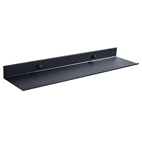 ZJXDPBF Badkamer Plank Ruimte Aluminium Zwart Badkamer Planken Keuken Wandplank Douche Opbergrek Badkamer Keuken Opslag Houder Zwarte Badkamer Rechthoekige Plank Badkamer Accessoires