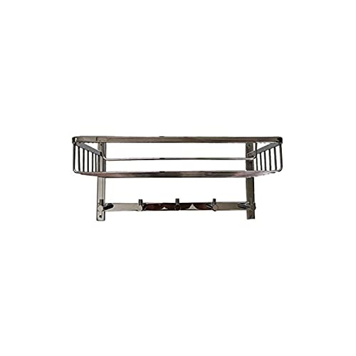 IJNHYTG Opbergrek Badkamer Plank Metalen Plank Opbergrek Roestvrijstalen Stevige Douche Keuken Ingericht Wandopslag Organizer Rack (Color : Silver)