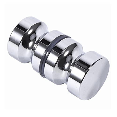 BuxiuGK 1 stuk douchedeurgrepen dubbelzijdig douchedeurknop chroom douche deurknop rond van aluminiumlegering met M8 schroef voor douchedeur glazen deuren, 30 mm