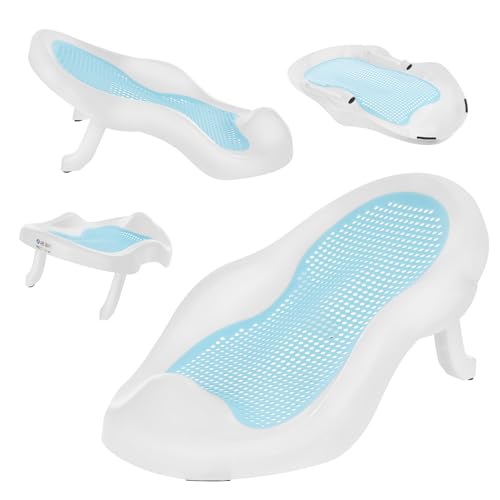 Primabobo Inklapbare badstoel, ergonomische babybadzitting, antislip voeten, blauw