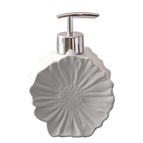 XIYUNLAI Handzeepdispenser Voor Badkamer Push Type Soap Dispenser Keramische Huishoudelijke Zeep Dispenser Badkamer Dispenser Keuken Zeep Dispenser for Herbruikbaar Afwasmiddeldispenser (Color : A)