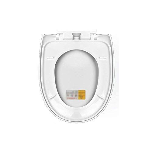 MAVJXHRB Toiletzittingen toiletdeksel softclose badkamer toilet toilet bril snelsluiting toiletdeksel met één knop badkamer wit -42 x 34 cm