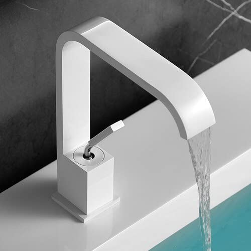 JINMUXUAN Badkamerkranen Enkele houder Enkel gat Waterkraan Waterval Zwarte kraan Badkamer Warm en koud Badgootsteen Vessel Sink Kranen, Vessel Basin Kraan Beauty Comes