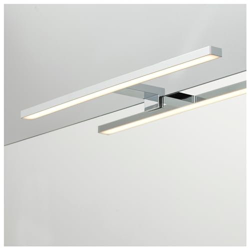 Loevschall Spiegellamp   badkamerlamp spiegellamp 50 cm   spiegellampen voor de badkamer in chroom   LED spiegellamp badkamer   spiegellamp met schakelaar
