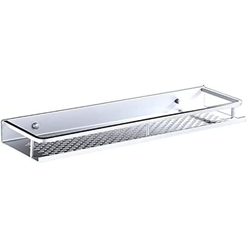 TEmkin Badkamerplank Badkamerplanken Badkamer Keuken Opbergrek Aan de muur gemonteerde multifunctionele zwevende planken Zwart aluminium badkamerplank Doucherek Zeephouder Douche (40 cm)